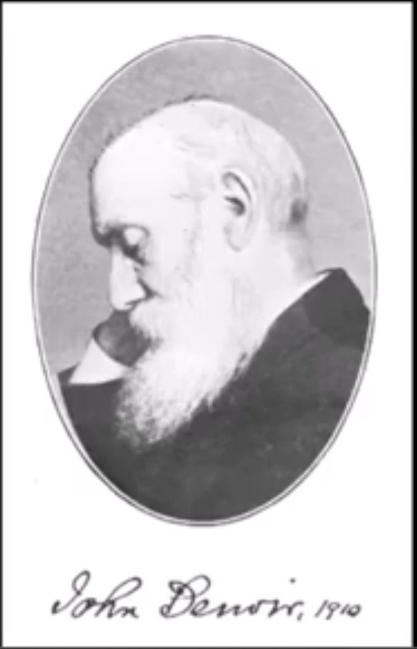Black-and-white profile portrait of Irish nationalist, journalist and temperance campaigner John Denvir, dated 1910.